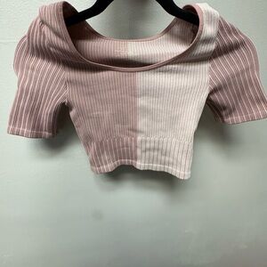 Free People Two-Tone Ribbed Crop Top